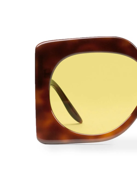 Gucci Eyewear oversized-frame tinted sunglasses - Brown - zdjęcie produktu nr 2