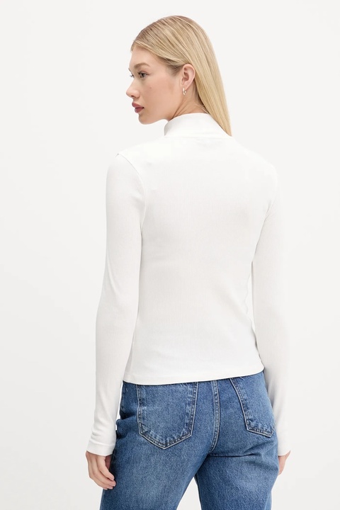 Tommy Jeans longsleeve damski kolor biały z półgolfem DW0DW19830 - zdjęcie produktu nr 2