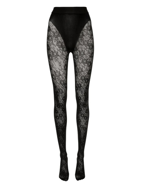 Victoria Beckham VB Monogram lace tights - Black - zdjęcie produktu nr 1