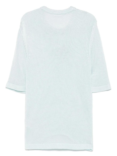 Jil Sander crochet-flower knit T-shirt - Blue - zdjęcie produktu nr 2
