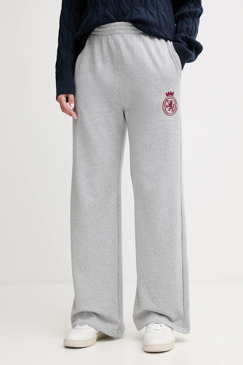 Tommy Hilfiger spodnie dresowe damskie kolor szary z aplikacją UW0UW06081 - zdjęcie produktu nr 1