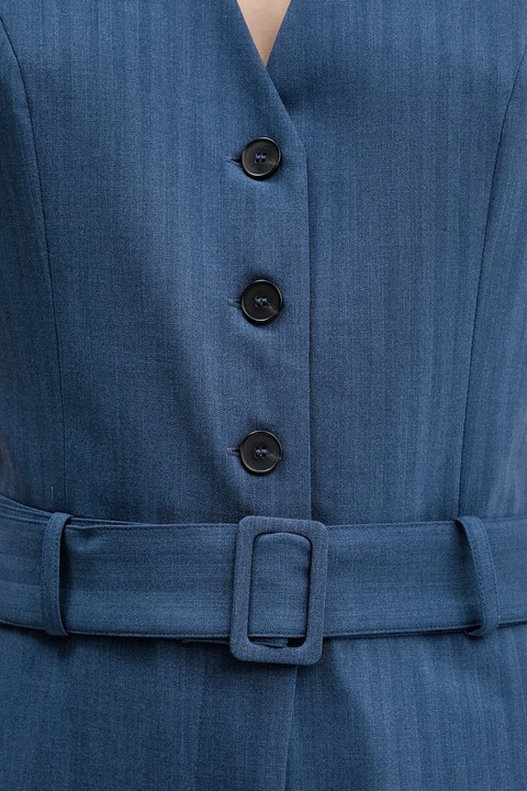 Sisley kombinezon kolor niebieski z dekoltem w szpic 41NDLT00P - zdjęcie produktu nr 2