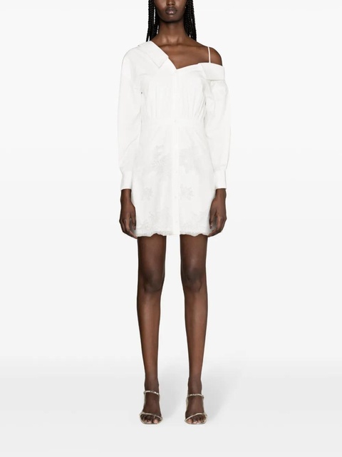 Self-Portrait lace-appliqué cotton minidress - White - zdjęcie produktu nr 2