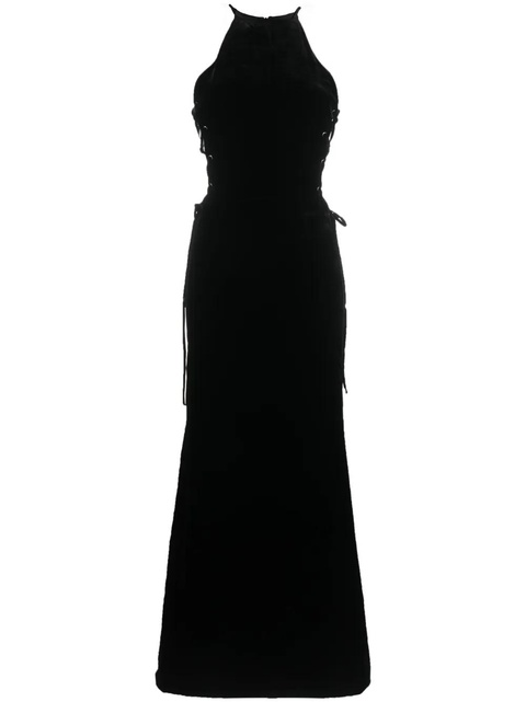 Alessandra Rich lattice lace-up gown - Black - zdjęcie produktu nr 1