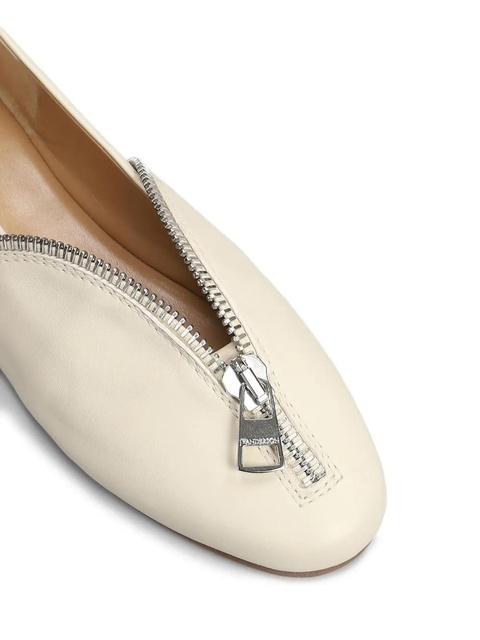 JW Anderson zip-detail leather ballerina shoes - Neutrals - zdjęcie produktu nr 2