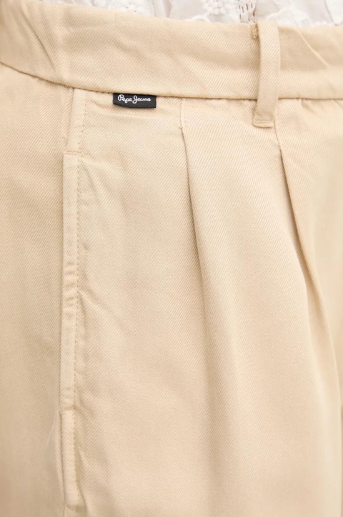 Pepe Jeans spodnie GOA damskie kolor beżowy szerokie high waist PL211834 - zdjęcie produktu nr 2