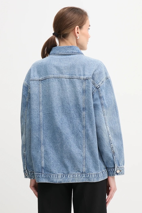 Dkny kurtka jeansowa kolor niebieski przejściowa DJ5J6201 - zdjęcie produktu nr 2