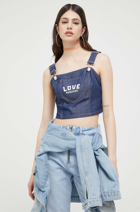 Love Moschino bluza kolor granatowy - zdjęcie produktu nr 1