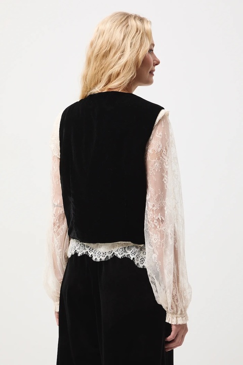 Medicine kamizelka damska kolor czarny jednorzędowa - zdjęcie produktu nr 2