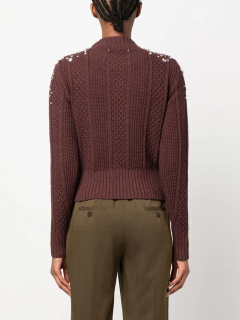 Golden Goose crystal-embellished virgin-wool jumper - Red - zdjęcie produktu nr 2