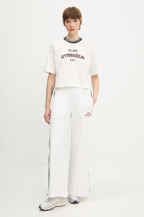 EA7 Emporio Armani spodnie dresowe damskie kolor biały z aplikacją AF12114.7W000152 - zdjęcie produktu nr 1