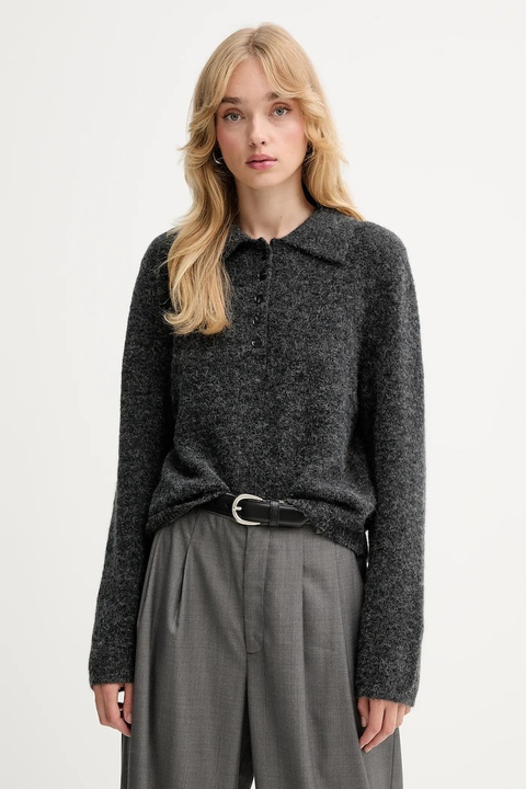 Gestuz sweter wełniany damski kolor szary 10910589 - zdjęcie produktu nr 1