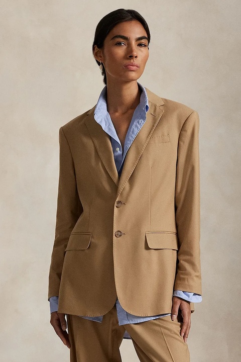 Polo Ralph Lauren marynarka z dodatkiem wełny kolor brązowy jednorzędowa gładka 211977093 - zdjęcie produktu nr 1