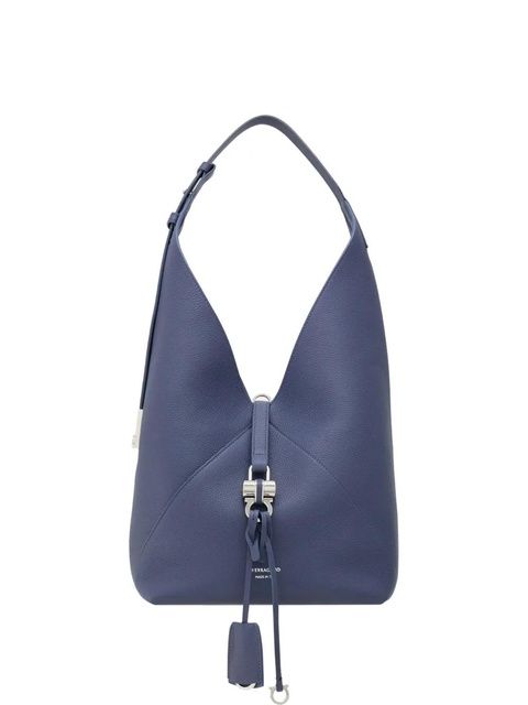 Ferragamo small V-shaped shoulder bag - Blue - zdjęcie produktu nr 1
