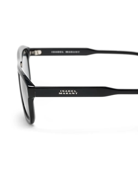 Isabel Marant Eyewear logo-engraved rectangle-frame sunglasses - Black - zdjęcie produktu nr 2