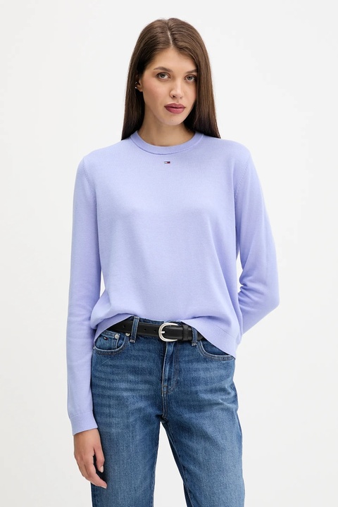 Tommy Jeans sweter bawełniany kolor czarny lekki DW0DW20159 - zdjęcie produktu nr 1