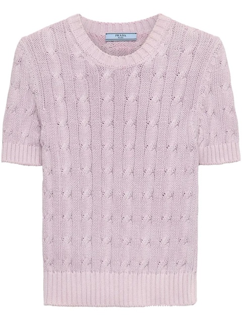 Prada crew-neck cotton jumper - Purple - zdjęcie produktu nr 1