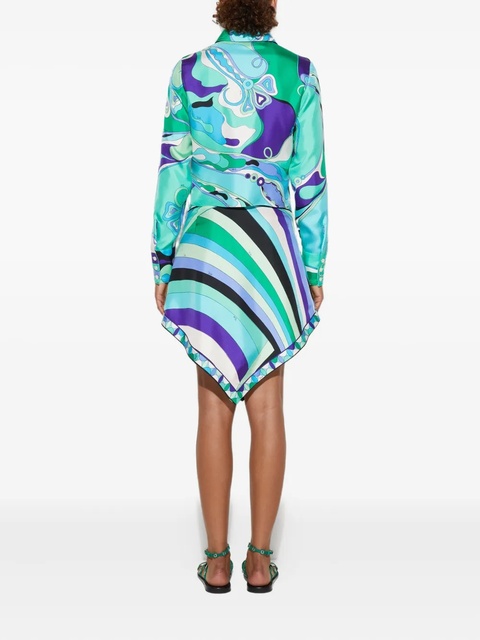 PUCCI abstract-print asymmetric mini skirt - Blue - zdjęcie produktu nr 2