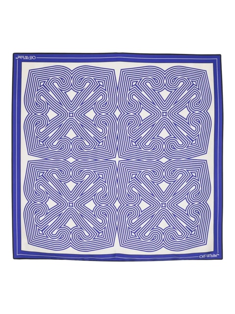 Off-White Optical Arrows-print silk scarf - Blue - zdjęcie produktu nr 1