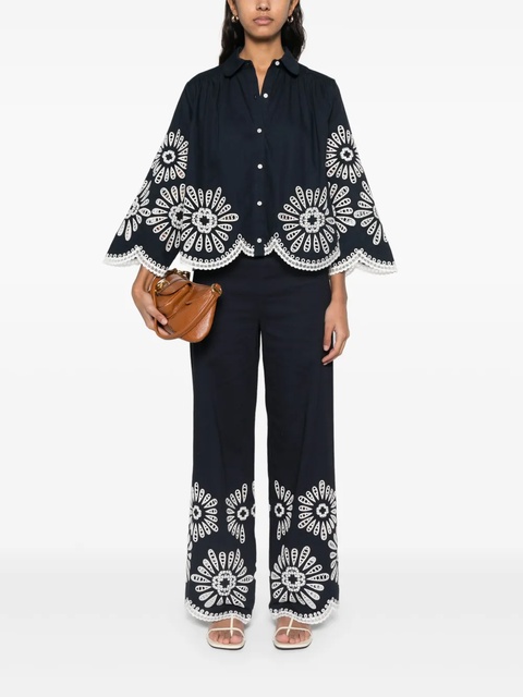 Maje broderie anglaise-detail shirt - Blue - zdjęcie produktu nr 1