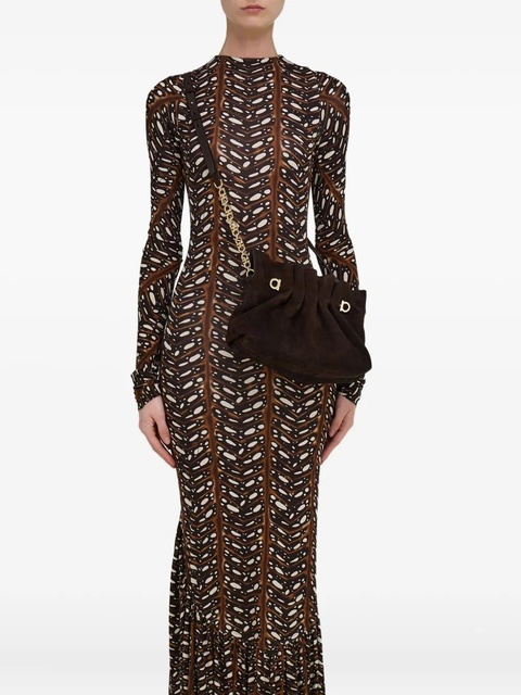 Ferragamo suede shoulder bag - Brown - zdjęcie produktu nr 2