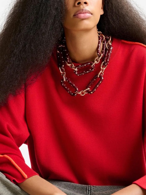 Essentiel Antwerp enamel-rhinestone chain necklace - Gold - zdjęcie produktu nr 2
