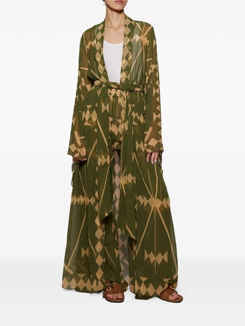 Johanna Ortiz geometric-print trousers - Green - zdjęcie produktu nr 2