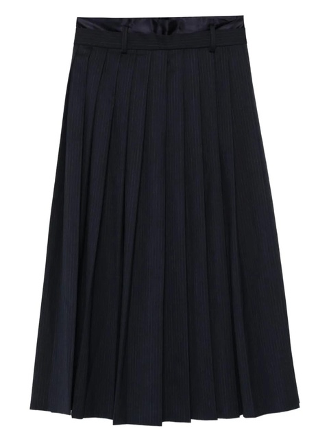 SANDRO pinstripe pleated midi skirt - Blue - zdjęcie produktu nr 1