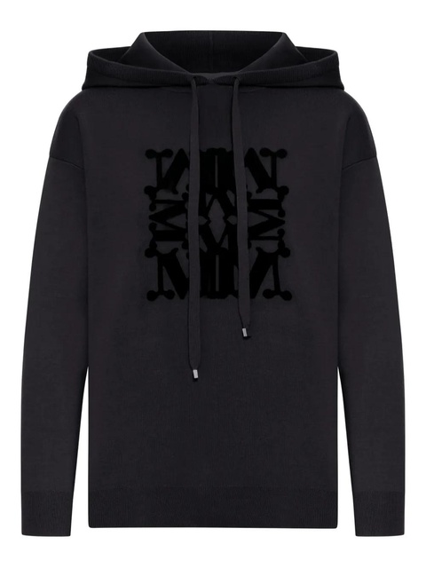Max Mara velvet-logo hoodie - Black - zdjęcie produktu nr 1