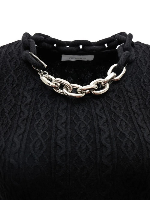 Rabanne cable-knit chain-link maxi dress - Black - zdjęcie produktu nr 2