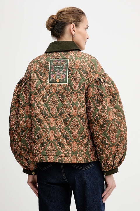 Barbour kurtka x Farm Rio kolor multicolor przejściowa oversize LQU1869 - zdjęcie produktu nr 2