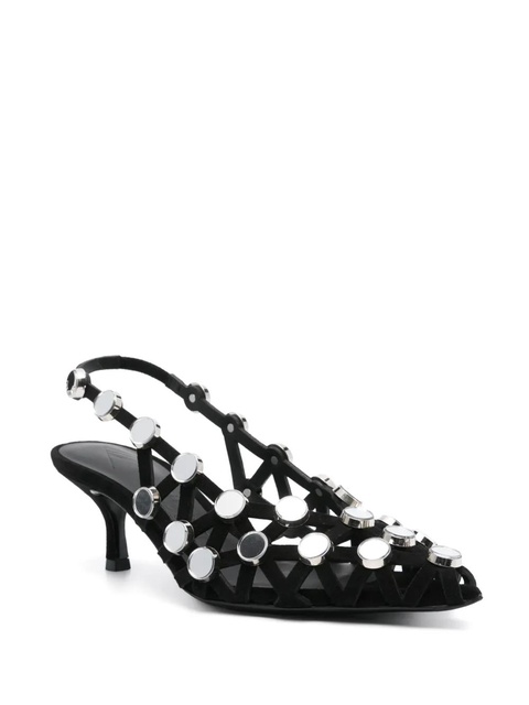 The Attico 50mm Grid slingback pumps - Black - zdjęcie produktu nr 2