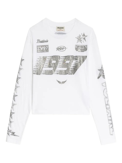 Zadig&Voltaire strass multi cross top - White - zdjęcie produktu nr 1