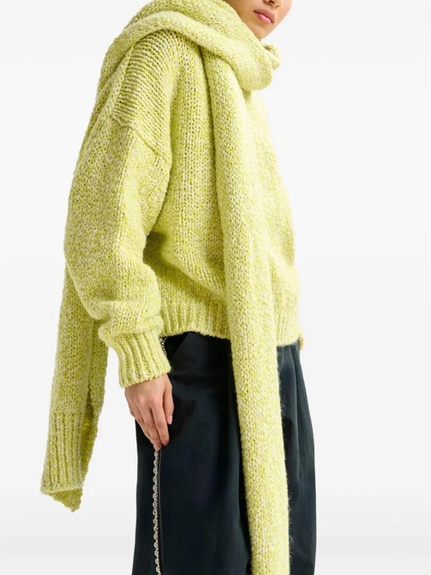 Essentiel Antwerp melange-effect knit scarf - Green - zdjęcie produktu nr 2