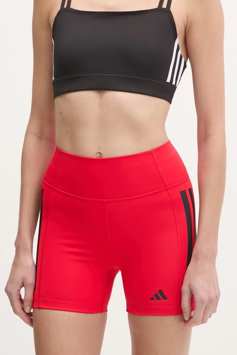 adidas Performance szorty treningowe Optime kolor czerwony z nadrukiem high waist JN4583 - zdjęcie produktu nr 1