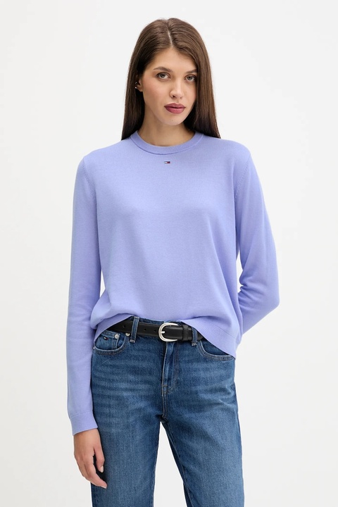 Tommy Jeans sweter bawełniany kolor czarny lekki DW0DW20159 - zdjęcie produktu nr 1