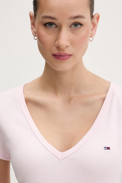 Tommy Jeans t-shirt damski kolor różowy DW0DW17385 - zdjęcie produktu nr 2