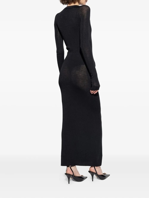 Versace lace-insert button-front midi dress - Black - zdjęcie produktu nr 2