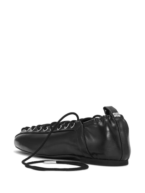 GANNI lace-up ballet flats - Black - zdjęcie produktu nr 2