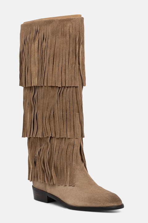 Steve Madden kozaki Spur damskie kolor beżowy na płaskim obcasie 11003916 - zdjęcie produktu nr 1