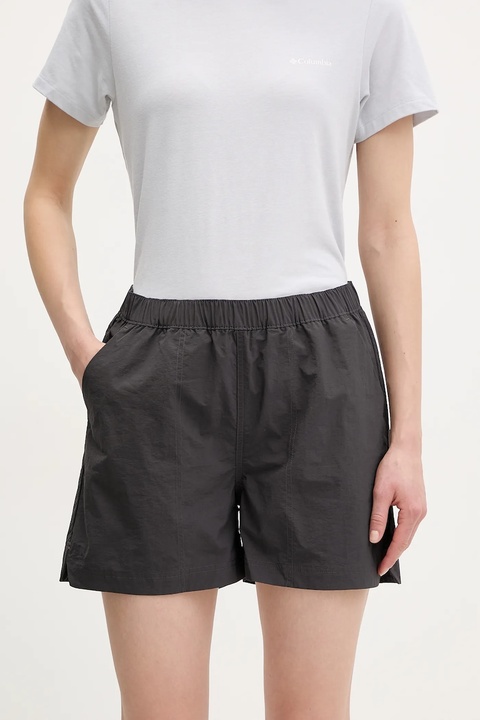Helly Hansen szorty outdoorowe Vetta kolor szary gładkie high waist 63184 - zdjęcie produktu nr 2