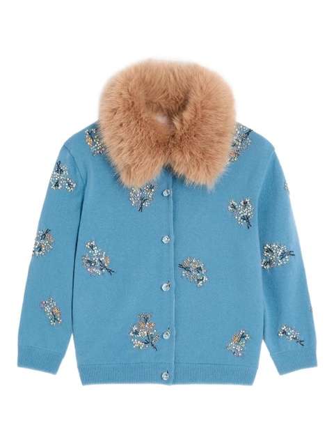 Valentino Garavani embroidered wool cardigan - Blue - zdjęcie produktu nr 1