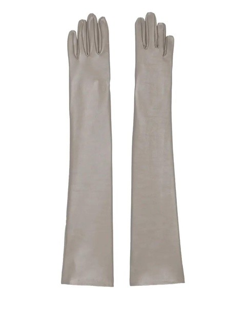 The Frankie Shop Long Leather Gloves - Grey - zdjęcie produktu nr 2