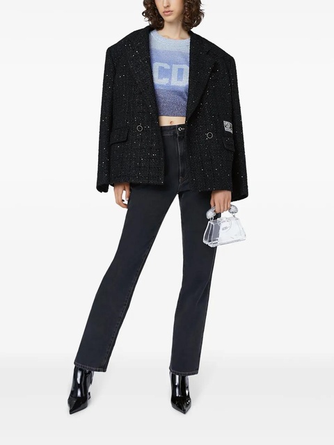 GCDS Choker rhinestone-embellished jeans - Black - zdjęcie produktu nr 2