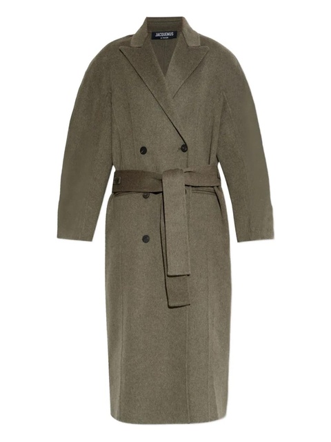 Jacquemus Curved Jacket for Men belted coat - Green - zdjęcie produktu nr 1