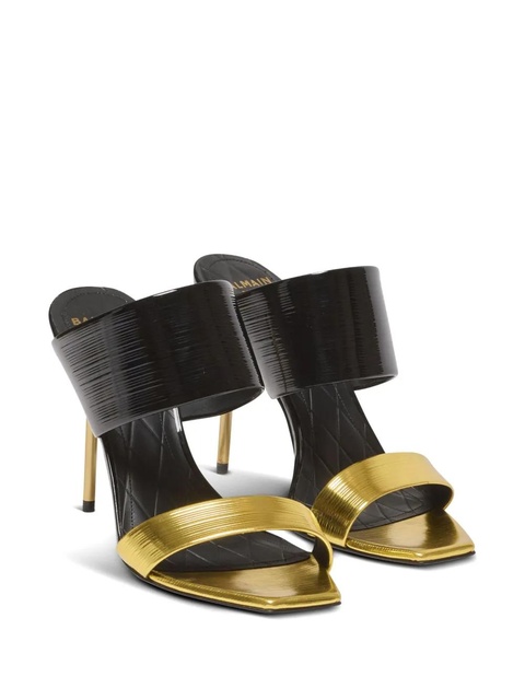 Balmain 95mm PB leather sandals - Black - zdjęcie produktu nr 2