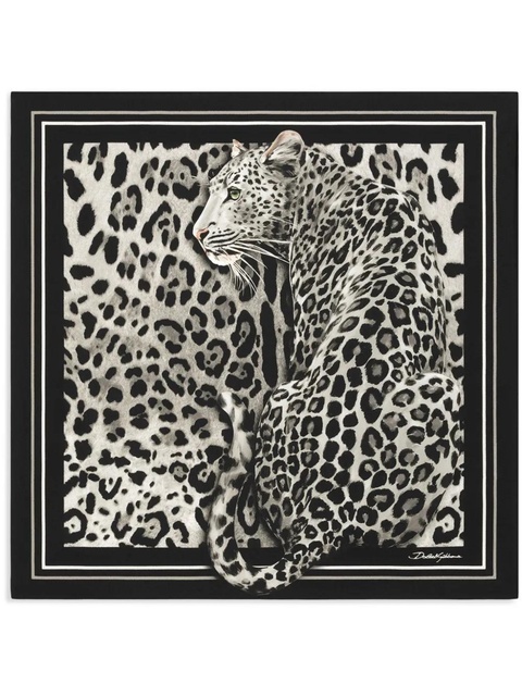 Dolce & Gabbana leopard-print scarf - Black - zdjęcie produktu nr 1