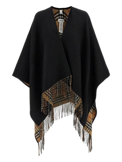 Burberry fringed-hem cape - Black - zdjęcie produktu nr 1