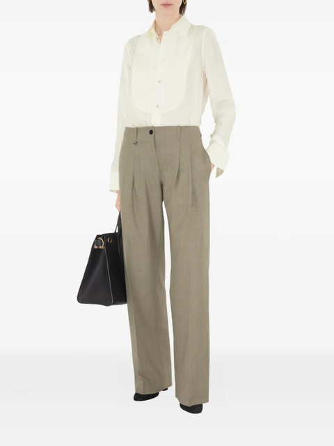 Burberry double-pleated wool pants - Green - zdjęcie produktu nr 2