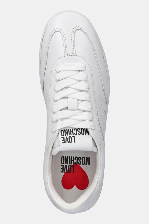 Love Moschino sneakersy skórzane damskie kolor biały JA15112G1NIA0100 - zdjęcie produktu nr 2